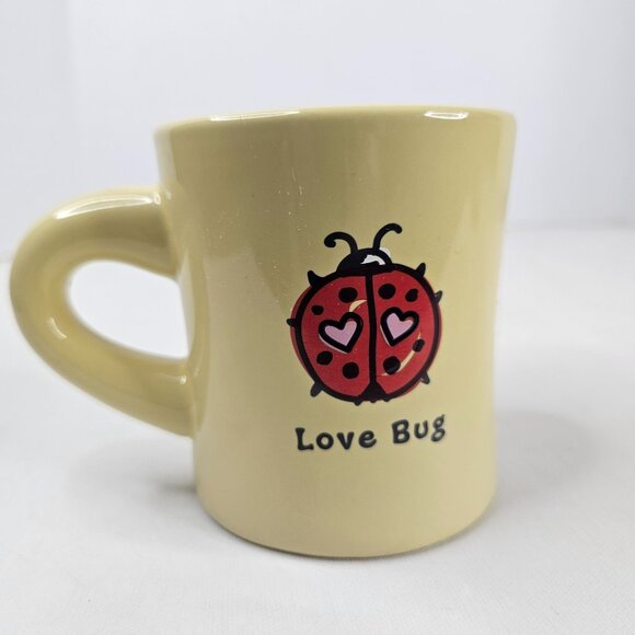 Good Home Life Is Good Love Bug Mug Yellow Coffee Tea Cocoa Cup - Picture 1 of 9